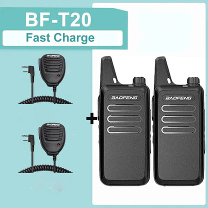1/2PCS Baofeng BF-T20 Walkie Talkie Mini Micro USB Charging Portable Two Way Radios Upgrade Of BF-C9 KD-C1 For Hunting Kid’s Toy