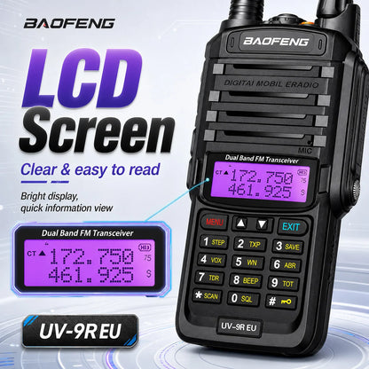 Baofeng UV-9R EU IP45 Waterproof Marine Walkie Talkie Dual Band VHF UHF Long Range Radio Fishing Boating Outdoor Adventure