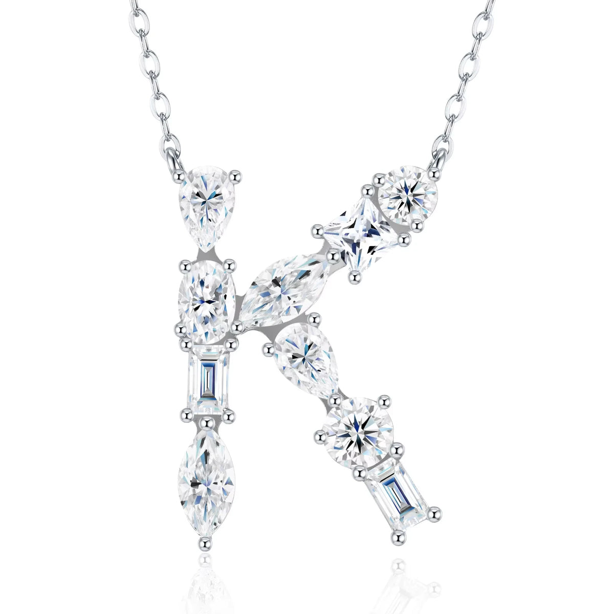 Fashion 26 Letter Man Women's Moissanite Custom Name Necklace 925 Sterling Silver Moissanite Diamond Pendant Necklace Gift