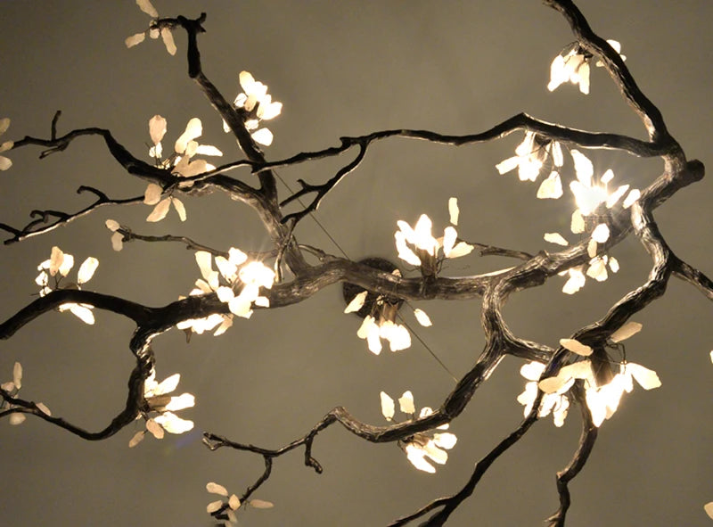 New All Copper LED Creative Branch Chandelier for Living Room, Dining Room Decoration, Lighting Fixtures, and Lobby Lighting
