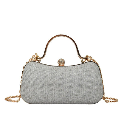Shiny Mini Evening Bag, Rhinestone Chain Purse, Luxury Glitter Banquet Handbag, Perfect For Party, Wedding, Prom, Dinner/Banquet
