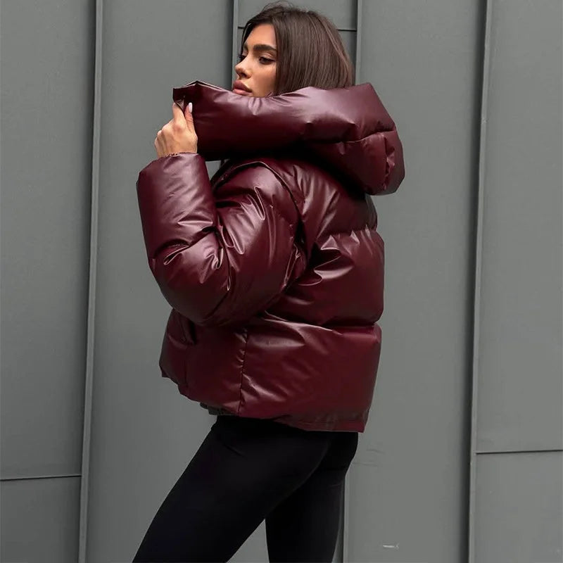 Detachable Sleeve Hooded Quilted Jackets 2026 Winter Ladies Solid 2-in-1 Zippers Waistcoat Cotton Coats Women's Warm Outwear
