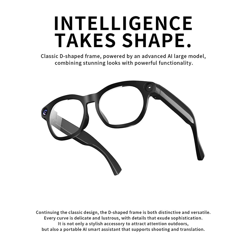 2026 Smart Glasses 800W HD Camera 1080P Audio&Video Translation Intelligent AI Large Model music playback 290mAh Smart Glasses