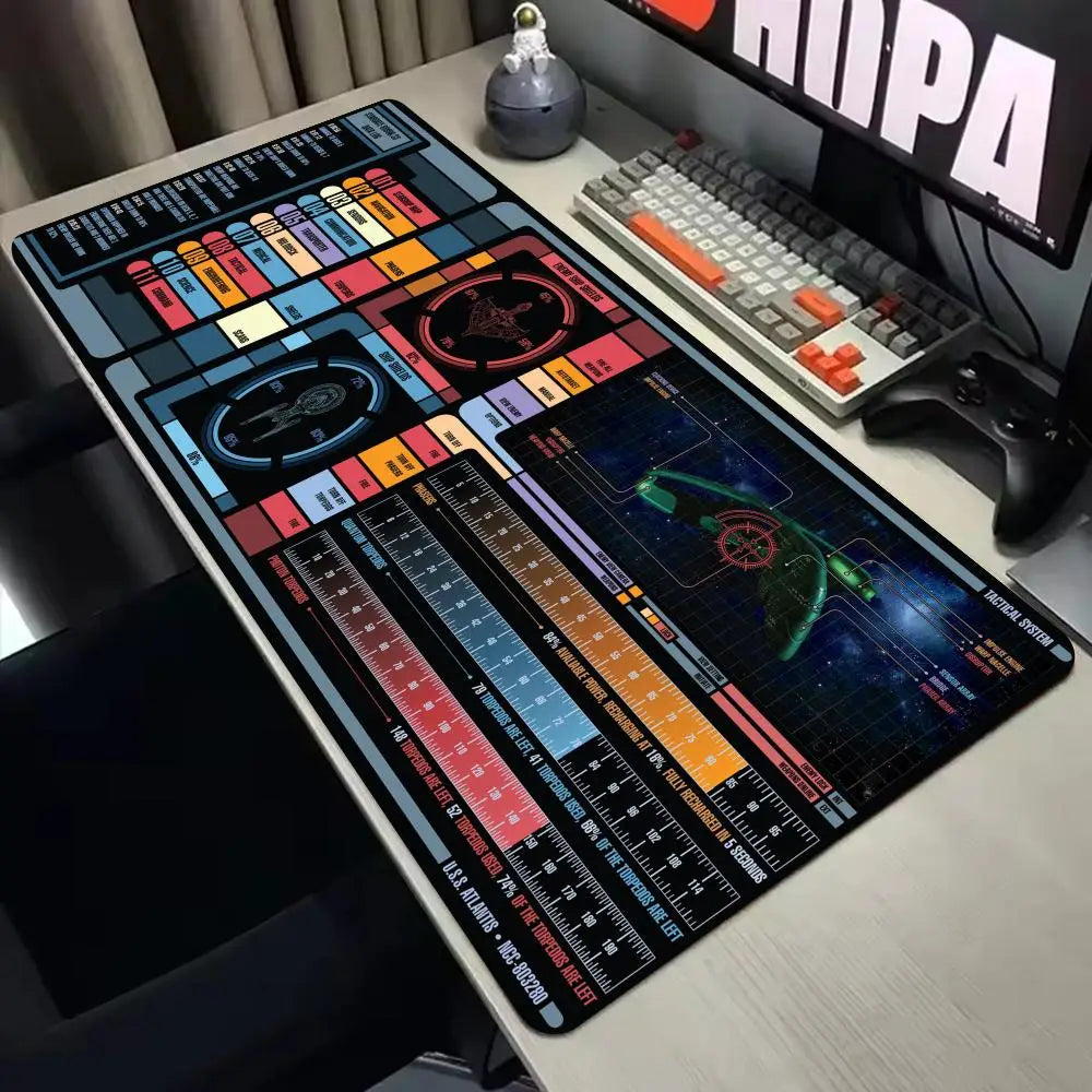 Starship Blueprint Pad Desk Pad Mouse Pad Gamer Computer Cabinet Star Trek Game Office Accessories Keyboard Anime Extended Large