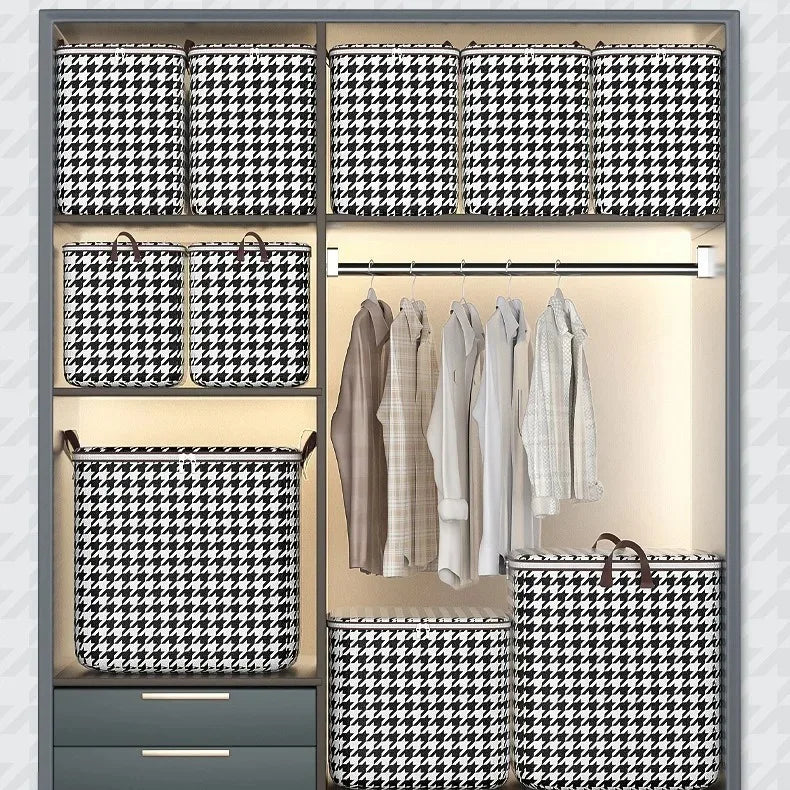 Quilt Storage Box Dustproof Organizers Non-Woven Wardrobe Space Saving Bag House-Moving Bedding Box Storage Organization