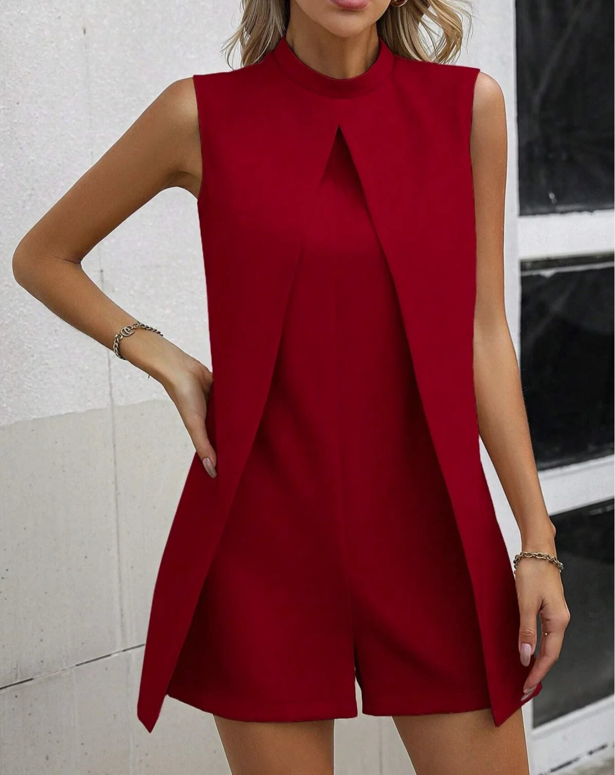 Summer Jumpsuit Women Fashion Solid O Neck Sleeveless Chic Playsuit Elegant Clothes Female Casual Jumpsuits