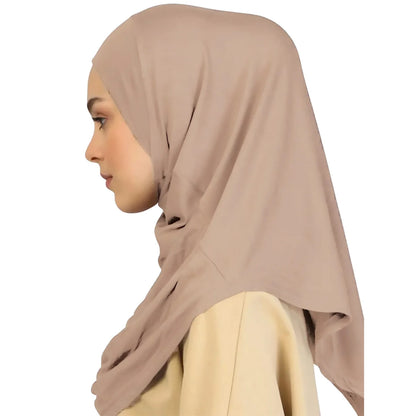 New Ready To Go Wear Instant Hijab for Women Solid Color Hemp Headscarf Neck Cover Sports Hijabs Pinless Islam Shawls and Wraps