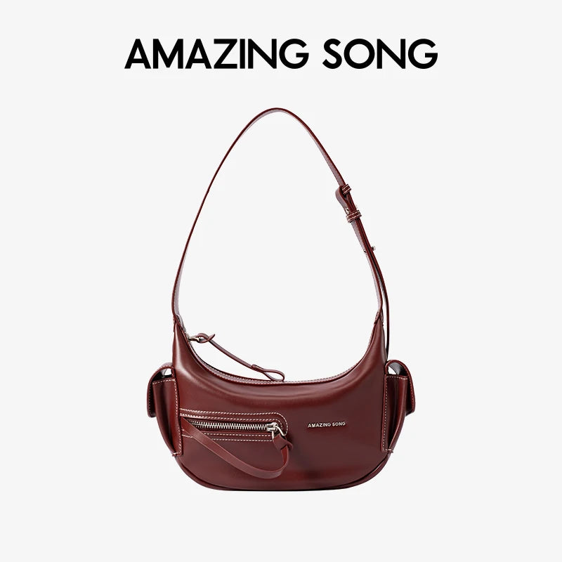 Amazing Song Liqueur Crescent Bag Small Upgraded Large Autumn Style Crossbody Women's Bag Trendy Portable