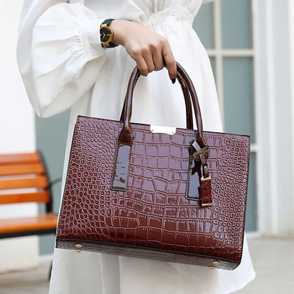 Patent Leather Women Messenger Bags Crocodile Female Crossbody Shoulder Hand Bags for Women High Quality Ladies Handbags