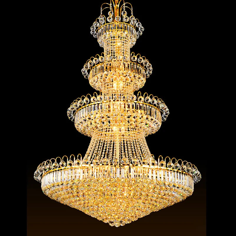 Luxury Crystal Chandeliers Villa Loft Living Room Decorate Lighting Chandelier Ceiling Lights Hotel Pendant Light Indoor Fixture