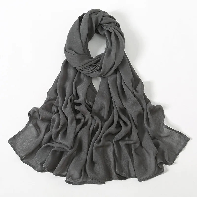 New Big Size Solid Rayon Modal Hijab Scarf Women Muslim Headscarf Wraps Shawl Femme Musulman Headband Islamic Turban 190*85cm