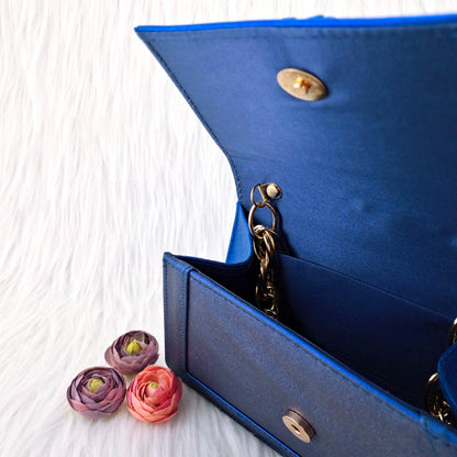 QSGFC Italian Popular Design Royal Blue Noble Three Dimensional Handbag Elegant High Heels African Ladies Shoe Bag Matching Set