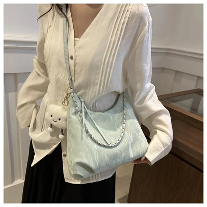 New Summer Chain Commuting Bag, Casual Student Soft Face Large Capacity Bag for Women, Fashion Single Shoulder Crossbody Bags