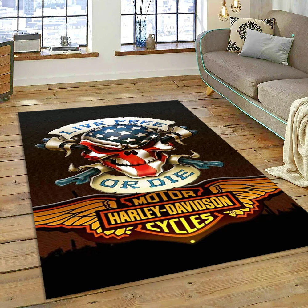 27 Style Harley-y Motorcycle Logo Rug Carpet for Living Room Bedroom Home Decor,floor Mat Non-slip for Sofa Doormat Gift kids
