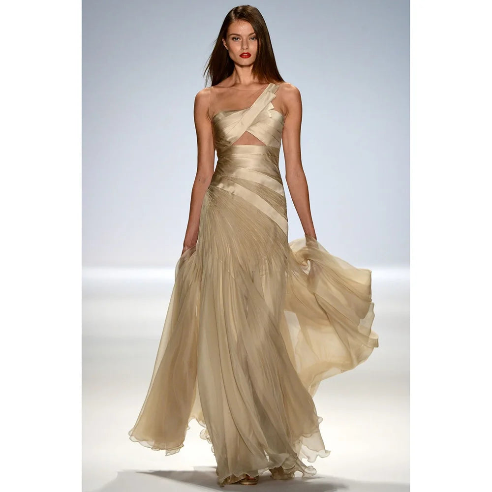 Gorgeous Strapless Sleeveless Elegant Women Prom Gown Floor Length A Line Tullle Backless Evening Dress