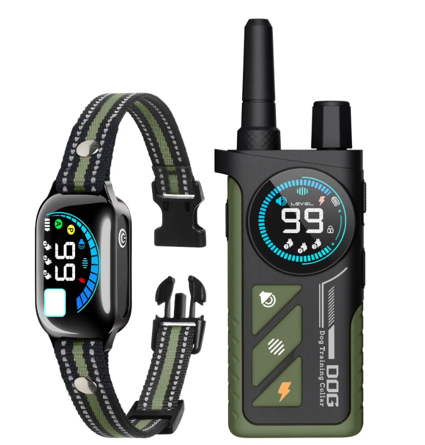 3300FT Dog Training Collar for 10-120lbs Dogs,NEW AI 2-in-1 Automatic Anti Bark Electric Collar,IPX7 Waterproof Shock Collar
