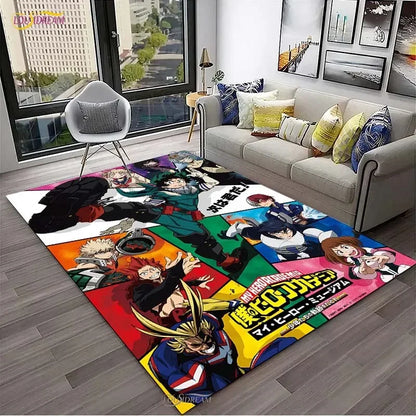 My Hero Cartoon Anime Carpet for Living Room Bedroom Table Cinema Rug Kitchen Door Kids Un-slip Floor Mat Alfombra Birthday gift