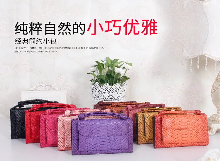 Luxury Snake Pattern Chain Flap Handbags Evening Clutches Crossbody Messenger Shoulder Bags Women Female Ladies Luxurious Purses