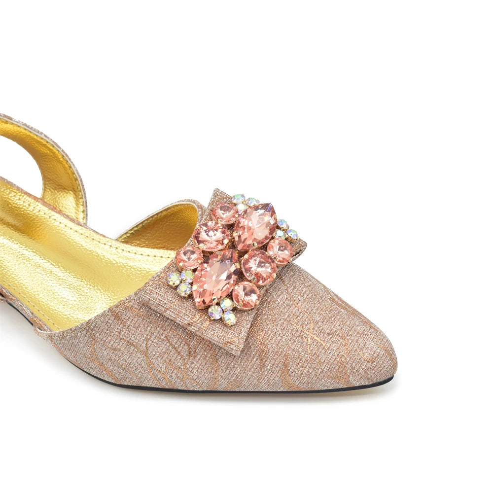 Designer Shoe and Bag Sets From Italy Luxury Rhinestone African Women Shoes and Bags Italy Low Heels Pointed Toe Woman Pumps