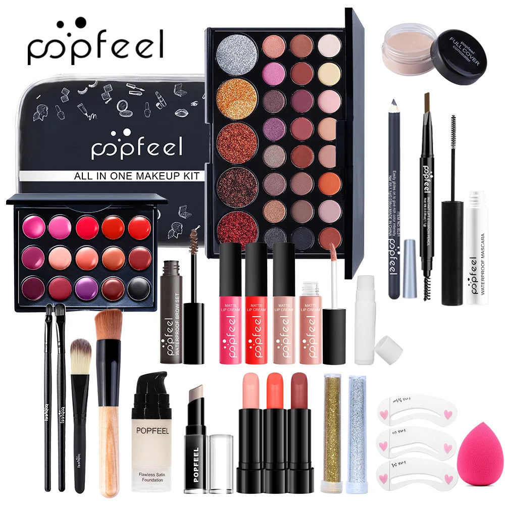POPFEEL Complete Holiday Makeup Gift Set – Perfect Surprise for Friends and Family, Easy to Use for a Stunning Transformation.