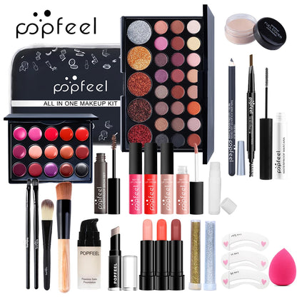 POPFEEL Complete Holiday Makeup Gift Set – Perfect Surprise for Friends and Family, Easy to Use for a Stunning Transformation.