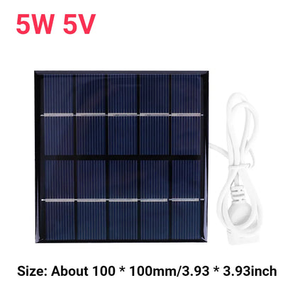 10W 5V Portable Solar Panel USB Battery Charger Solar Charging Panel Waterproof Phone Power Bank for Camping Backpacking Hiking