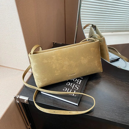 AMYMANG Women Small PU Leather Design Square Underarm Shoulder Bag 2026 New Trendy Crossbody Bag Female Handbags and Purses