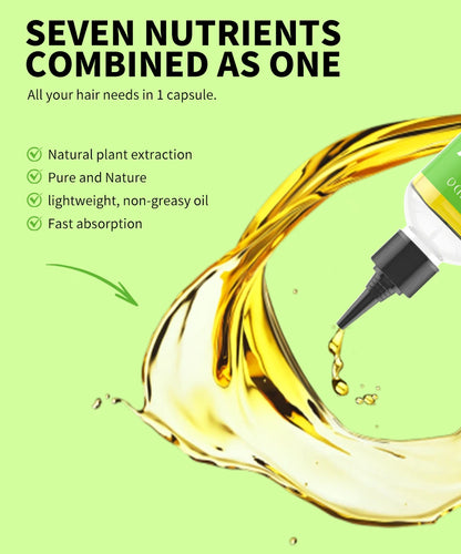 7-IN-1 Hair Oil for All Hair Types Natural Plant Oils Complex Hair Care Serum Reduces Breakage Hydration & Shine Hair Essence