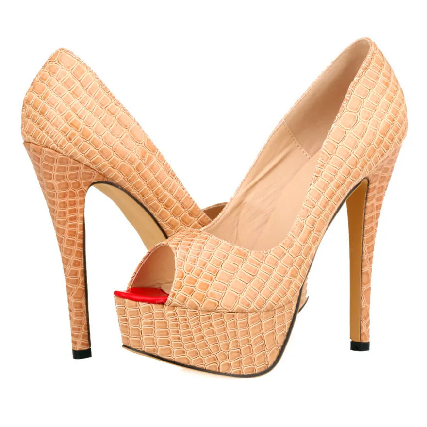 Cross-dresser Unisex Men's Pumps Queen Fashion Peep Toe Platform High Heels 14cm Sexy Patent Leather Shoes Stilettos Large Size