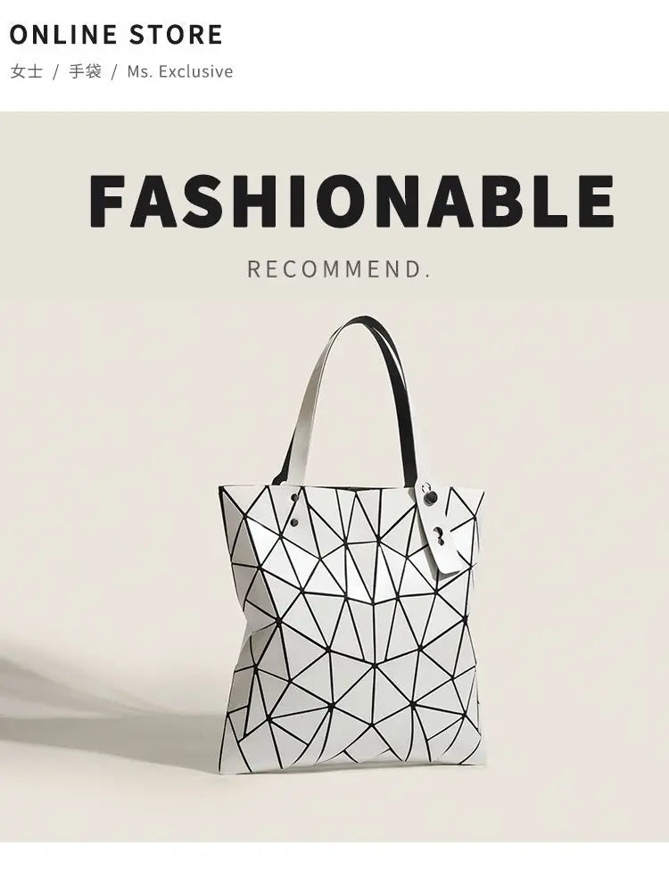 Luminous Bag Reflective Geometric Bags for Women 2024 Quilted Shoulder Bags Totes Female Handbags Bolsa Feminina Sac À Main