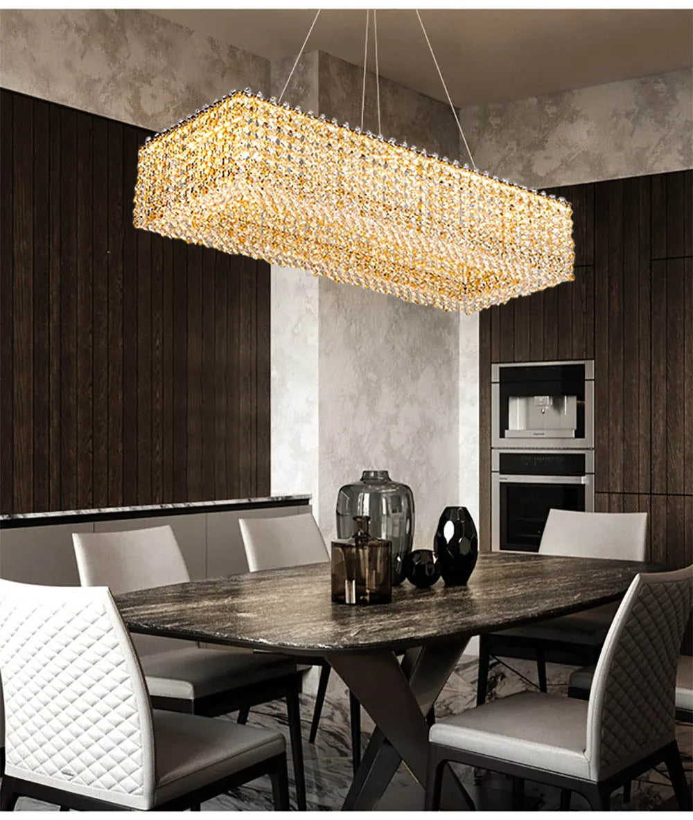 Champagne Crystal Waterfall Bead Modern Ceiling Lights LED Lamps Lighting Fixture for Living Room Lustres Home Decor Lampara