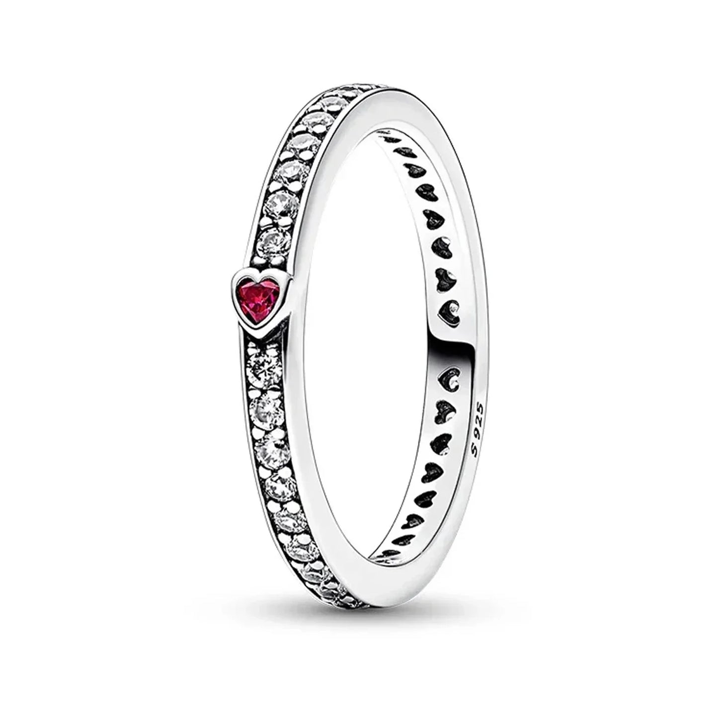 Luxury Original 925 Sterling Silver Heart Bow Pearl Flower Four Leaf Clover Ring fit Women's Fine Jewelry Valentine's Day Gifts