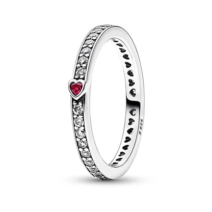 Luxury Original 925 Sterling Silver Heart Bow Pearl Flower Four Leaf Clover Ring fit Women's Fine Jewelry Valentine's Day Gifts