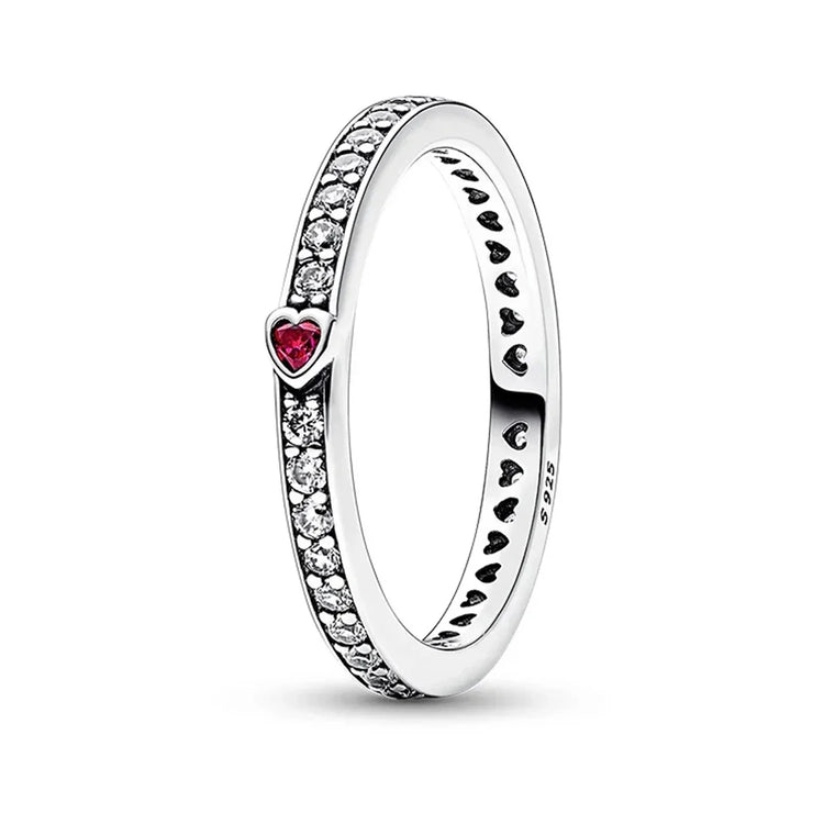 Luxury Original 925 Sterling Silver Heart Bow Pearl Flower Four Leaf Clover Ring fit Women's Fine Jewelry Valentine's Day Gifts