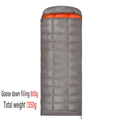 Envelope-style Down Sleeping Bag Ultra-light Goose Down Waterproof Plus Size Winter Warm Travel Hiking Camping Sleeping Bag