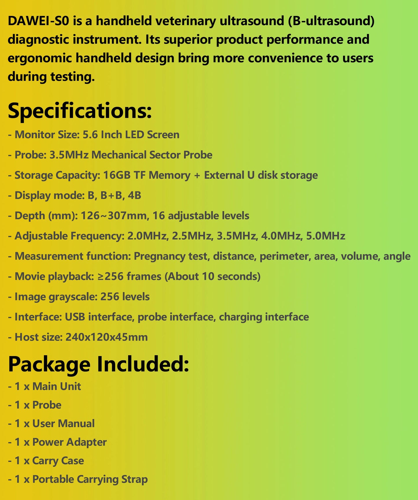 Portable Veterinary Ultrasound Scanner, Vet Pregnancy Ultra Machine with 3.5MHz Convex Probe for Pig Sheep Goat Dogs Animals