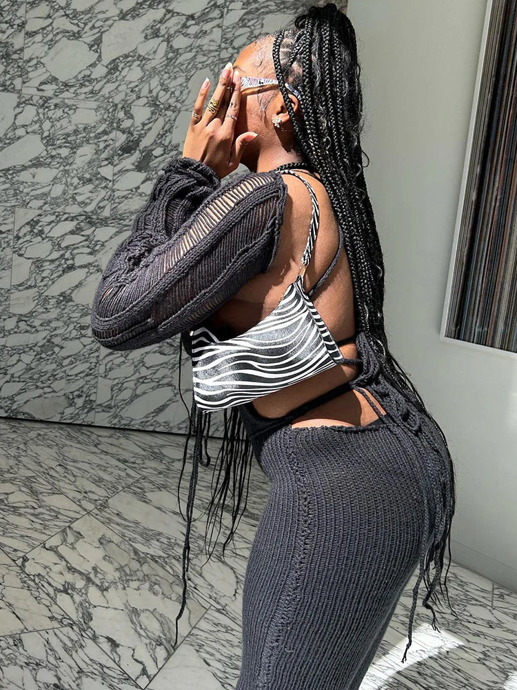 Sisterlinda Fashion Trend Y2K Jumpsuits Women Patchwork Sleeve Bandage Stretch Hipster One Piece Overalls Female Streetwear 2023