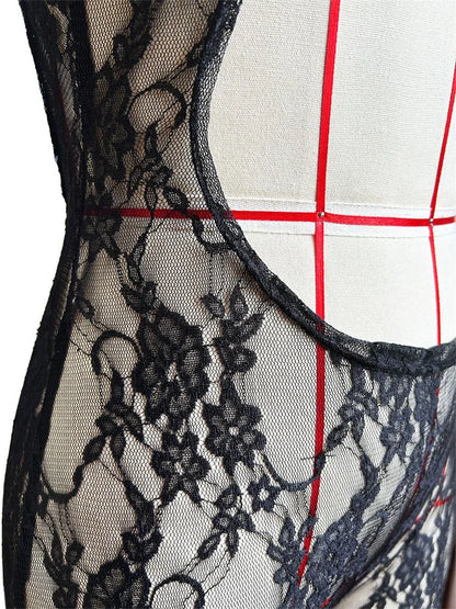 Wholesale Clothing Casual Jumpsuit Women 2024 One-pieces Rompers Womens Summer Black Bodycon Lace See Though Romper Playsuits