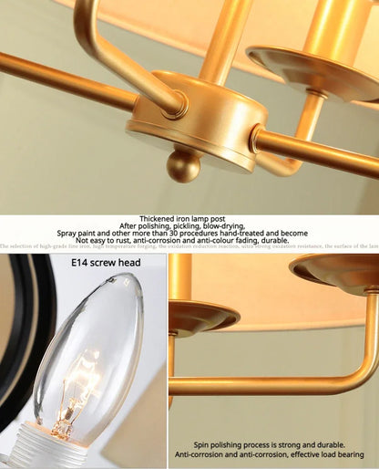 Modern Ceiling Chandeliers Stylish Simplicity Nordic Fabric Lampshade Living Room Dining Bedroom Home Decor Lightings Led Lights