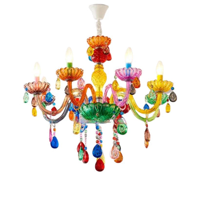 Modern Makaron Colorful Crystal Chandelier Lights Crystal Decora Lighting AC Guaranteed 100% Crystal Pendant Lamp