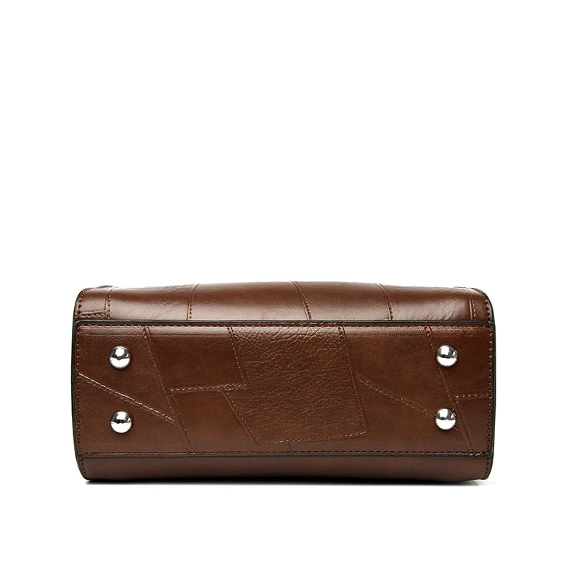 New Fashion Crossbody Bags Women's Genuine Leather Bag Simple Tote Bag Vintage Boston Handbag Luxury Design Female Shoulder Bags