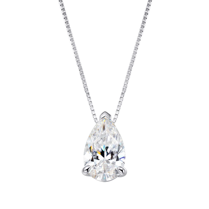 Serenity 3ct 5ct Pear Cut Moissanite Necklace for Women S925 Sterling Silver Chain Jewelry Sparkling Water Drop Pendant Necklace