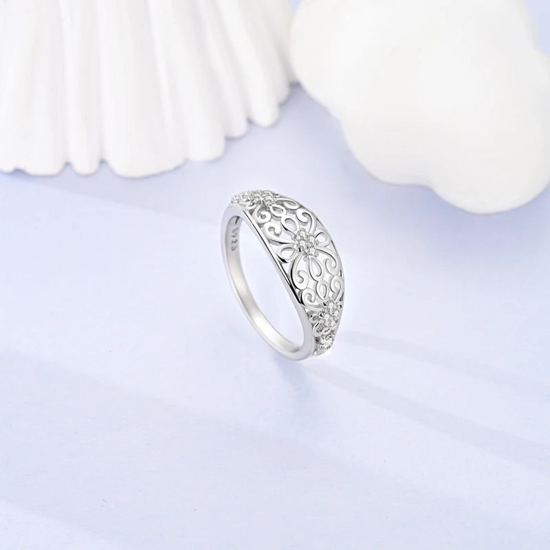 Rings Hot Sales 925 Sterling Silver Love Heart Sun Moon Star Iris Adjustable Rings For Women Wedding Birthday Party Jewelry Gift