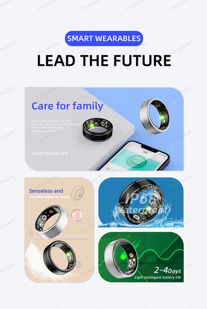 2026 Smart Health Rings Heart Rate Blood Pressure/Oxygen Monitoring Rings Fitness Gift for Friends Family Colleagues Smartring