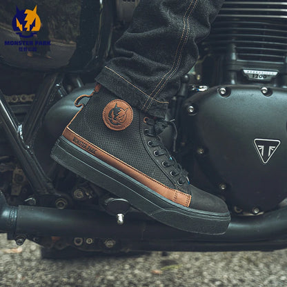 Motorcycle Boots Microfiber Off-road Motocross Shoes Anti-slip Biker Boots for Men Women Causal Motorboats Motorcycle Sneakers