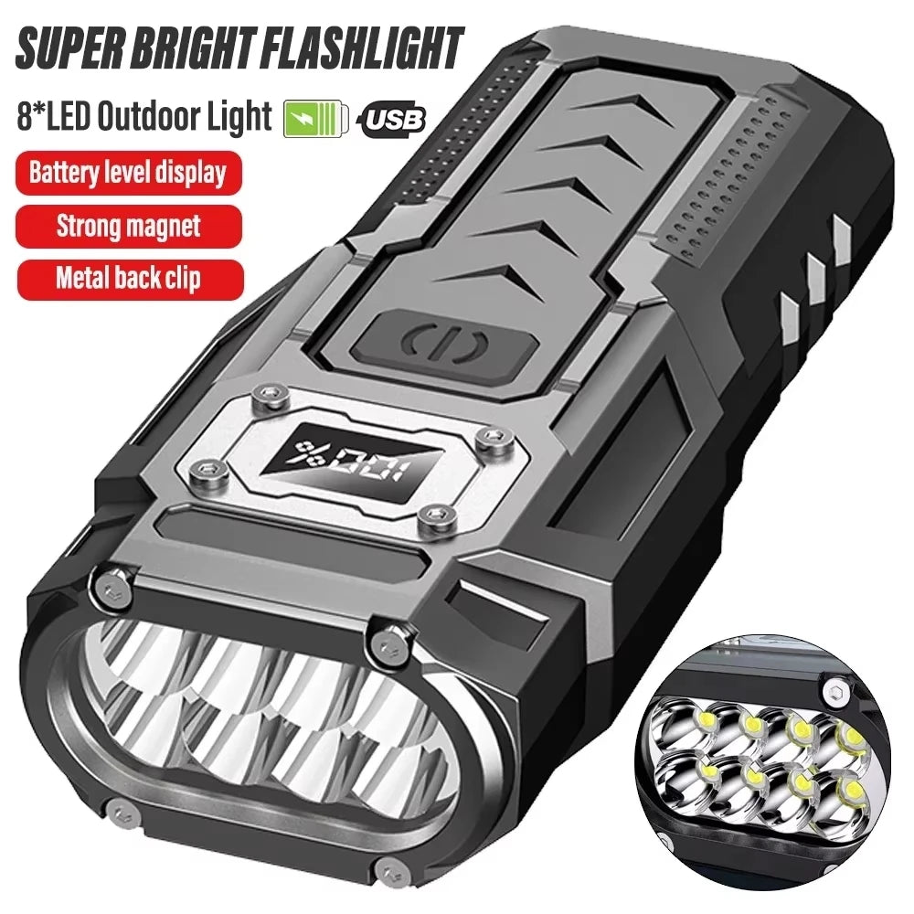 Tactical Portable Work Light EDC Flashlight Tool Mini LED Flashlight Outdoor Camping Hiking Tool MOLLE Flash Light Rechargeable