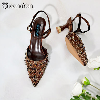 Festive Elegance:Spot Goods High Quality Women's Pumps Fashion Design For Nigeria Wedding Party Ladies Shoes