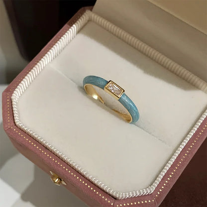 PANJBJ 925 Sterling Silver Golden Flower Rings For Women Drip Glaze Plant Irregular Adjustable Sweet Jewelry Gift Dropshipping