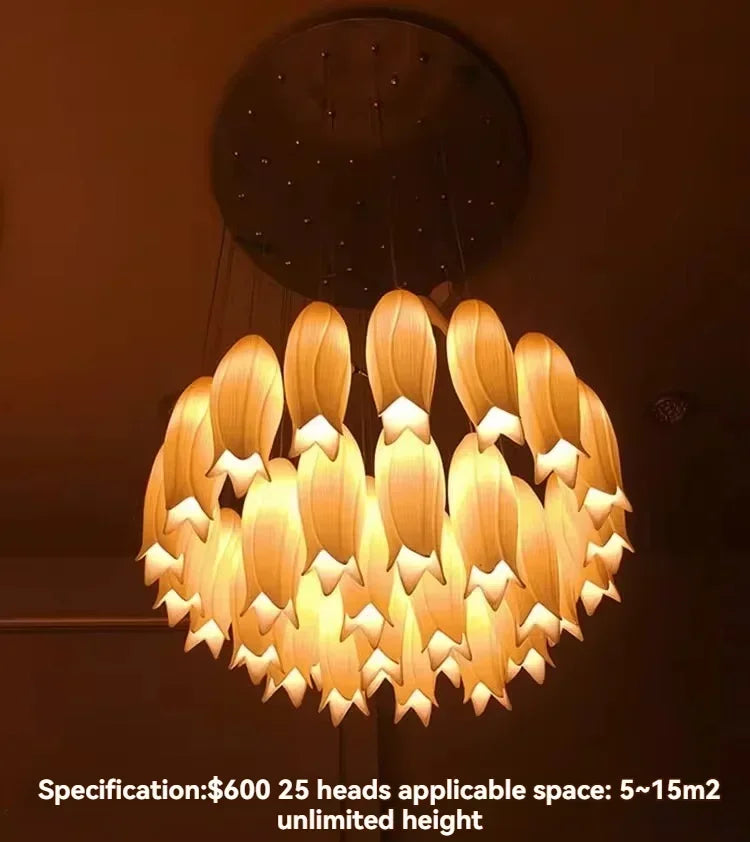 Luxury Crystal Staircase Chandelier for Stairsway Loft Ceramic Flowers Ceiling Chandelier for High Ceiling Villa Hotel Lobby