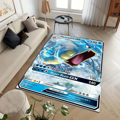 1PC Pokémon Card Charizard Squirtle Print Carpet for Living Room Bedroom Kid's Room Home Decor Area Rug Sofa Cloakroom Mat